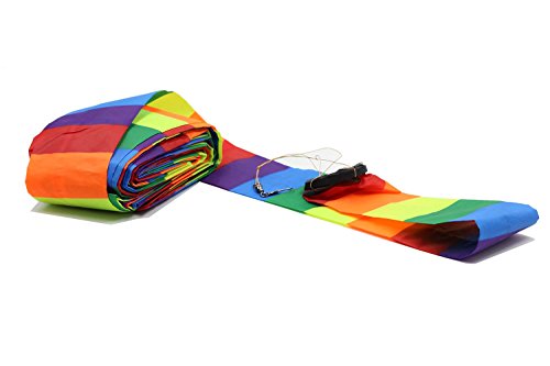 C COMCROSFLY Rainbow Kite Tube Tail Outdoor Windsock with Connector, 65-Feet Kite Tail