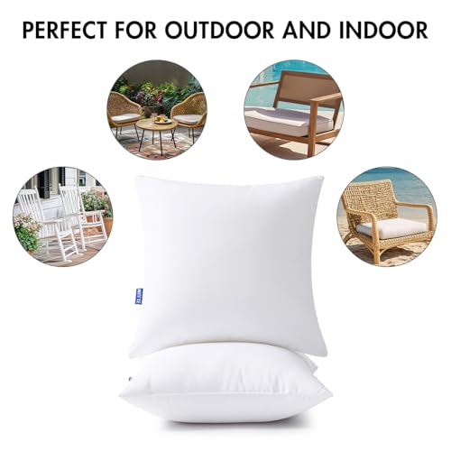 MIULEE 18x18 Outdoor Pillows,Set of 2 Throw Pillows Waterproof,Soft Support Throw Inserts Decorative Water Resistant for Patio Furniture and Garden