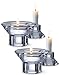 Royal Glass (Set of 4) Unique Reversible Tea Light Candle Holder Design, 2