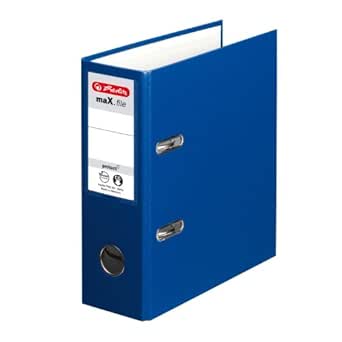Herlitz O- Archivador de anillas A5 75 mm color azul: Amazon.es: Oficina y papelería