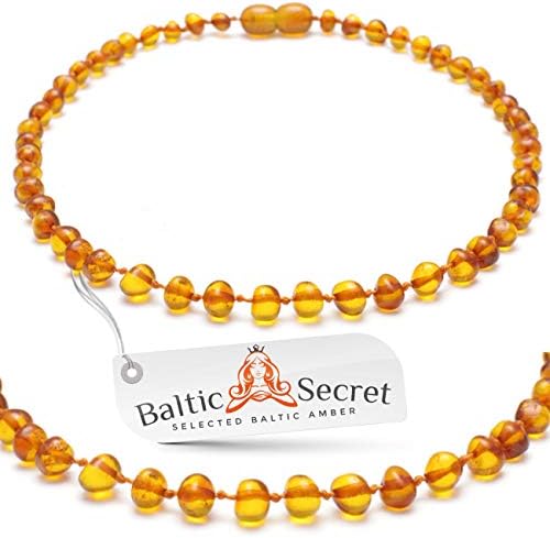 New Amber Teething Necklace for Baby Girl and Boy, Certified Baltic Amber Beads for Babies, Size 31.5 cm 12.4 Inches by Baltic Secret