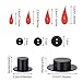 WILLBOND 300 Pieces Christmas DIY Snowman Ornament Set, Including Carrot Nose Buttons, Mini Black Magician Hats, Tiny Black Buttons for Christmas DIY Snowman Crafting, Sewing, Party Supplies