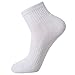 CelerSport Men's Ankle Athletic Cushion Arch Support Performance Sport Socks 6 Pack White