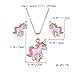 Spiritlele Animals Unicorn Stud Earrings Pendant Necklace Set Enamel Oil Horse Jewelry Pack for Girls Women