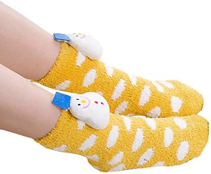 Mum&Me Family Fuzzy Slipper Socks, Cute 3D Animals Crew Socks Fluffy Warm Cozy Winter Christmas Socks