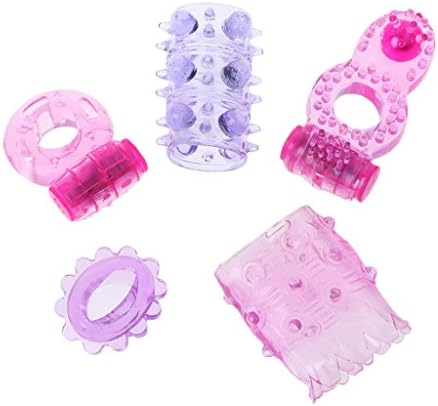 Fulailai 5 Pc Soft Silicone Lock Ring Set for Men -y