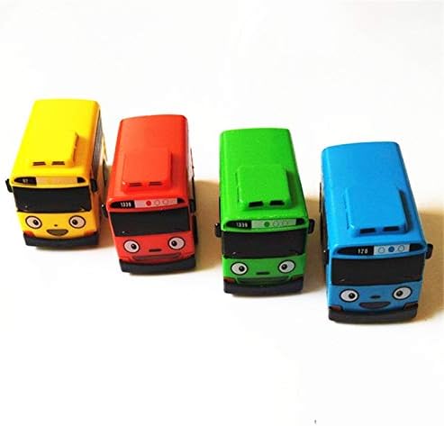 ZIETNAL Diecasts & Toy Vehicles - New 4pcs/Set Tayo The Little Bus Mini Plastic Pull Back Blue Tayo Red Gani Yellow Lani Green Rogi Bus Car Model for Baby Gift 1 PCs