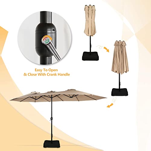 PATIO TREE 15 Ft Outdoor Umbrella DoubleSided Market Patio Umbrella