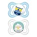 MAM Mini Air Pacifiers (2 pack), MAM Sensitive Skin Pacifier 0-6 Months, Best Pacifier for Breastfed Babies, Boy Pacifiers, Blue and Gray primary