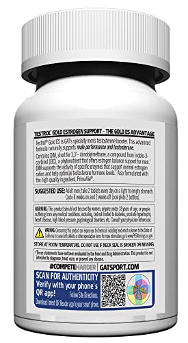 GAT SPORT Testrol Gold ES, Tribulus, DIM, Zinc, Longjack, Fenugreek, Saw Palmetto, Estrogen Balance, 60 Tablets