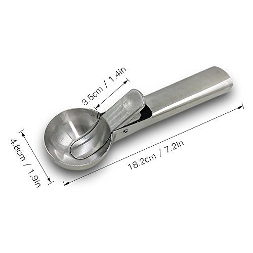 image for Solid Stainless Steel Ice Cream Scoop, SourceTon 2 Packs of Stainless 