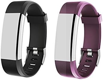 Heckia ID115 HR Plus Fitness Tracker Bands, Adjustable Replacement Straps for ID115 HR Plus, Not for ID115/ID115U, Slim Smart Wristbands, Blue and Red