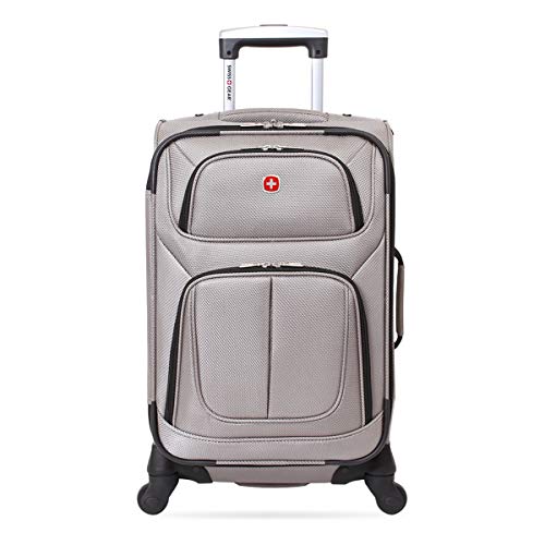 SwissGear Sion Softside Expandable Roller Luggage, Pewter, CarryOn 21