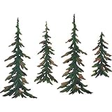 CT DISCOUNT STORE Forever Green Metal Wall Pine Tree Forest ; Transform Your Room Into A Get Away Cozy Woodland Pine Lodge Decor