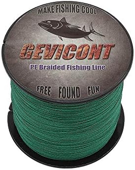 GEVICONT Braided Fishing Line high Power Fishing Equipment 100% Pe Test 4-Strand 100M/109Yards 300M/328Yards 500M/547Yards 1000M/1094Yards 6LB-100Lb Available in 10 Colors for Outdoor Activities