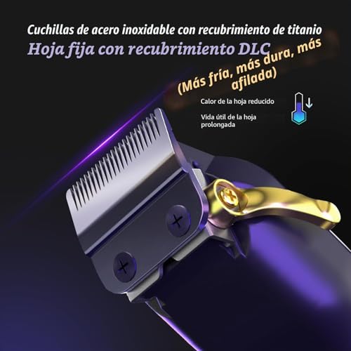 SUPRENT PRO Professional Hair Clipper - Brushless Motor & DLC Coated Blade - Zero Gap Trimmer - Gift Set (Purple)