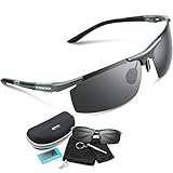WOBIGER Sports Polarized Sunglasses For Women Men Al-Mg Metal Frame Glasses