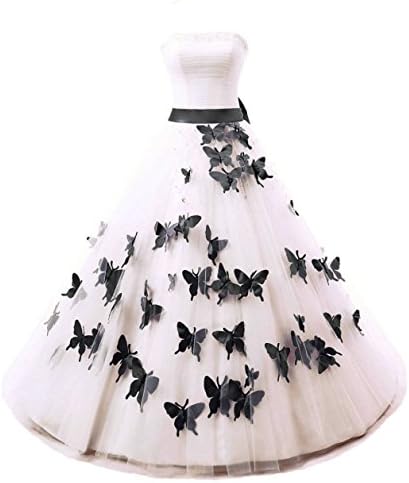 RohmBridal Strapless Formal Wedding Dress Prom Gown Ivory &amp; Black Size 26