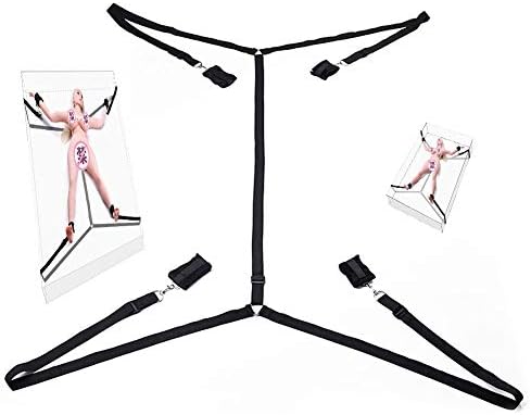 Bed Restraints Set - Up The Bed Restraints Includes Exercise Bands - Straps Adjustable - Comfortable Cuffs for Legs, Ankles and Wrists - Fits Any Size Mattress,Black