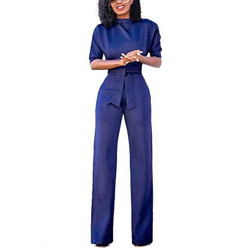 Eiffel Women's One Shoulder Wide Leg Jumpsuits Rompers Long Pants