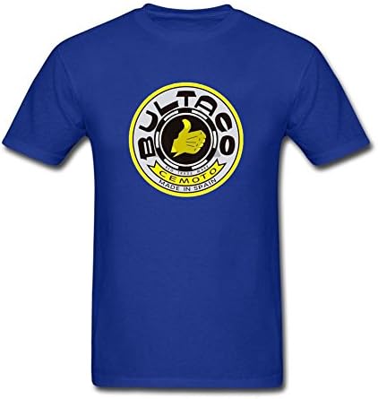 LANKIYA Shirts Bultaco Logo Mens Crewneck Print Tee Shirt Royal Blue M