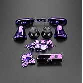 Replacement Full Set Button Bumper Trigger Buttons Guide Dpad RT LT RB LB ABXY ON Off Button Kit for Xbox One Slim Xbox One S Controller (Chrome Purple)