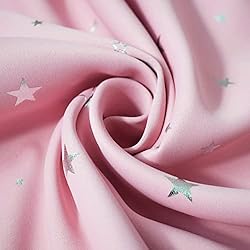 ZJXSNEH Shiny Silver Star Moon Blackout Curtains