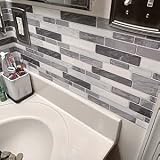 Art3d 10-Sheet Self Adhesive Backsplash 12x12 Grey Marble Peel & Stick view 5