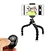 DAISEN Octopus Style Portable and adjustable Tripod Stand Holder for iPhone, Cellphone ,Camera with Universal Clip and Remote (Black)