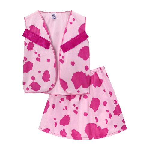 Girls Pink/Fuchsia Cowgirl Vest & Skirt Set, Size 6/8