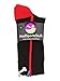 Crazy Socks with Laser Skull and Crossbones Over the Calf Socks (Black/Red, Small)