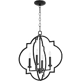 Quorum 6842-4-69 Transitional Four Light Entry Pendant from Dublin Collection in Bronze/Dark Finish,
