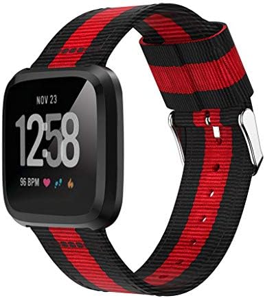 Goldseller Compatible with Fitbit Versa Lite,Lightweight Striped Nylon Braided Colorful Durable Replacement Watch Band Wristband Watch Strap Smart Watch Accessories