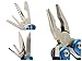 EdgeWorks Premium 2 Pack Pocket MultiTool 12-in-1 (Blue) and Keychain Mini Multi-Tool 8-in-1 (Red), Each Multi Tool has a Variety of Tools; Knife, Multi Pliers, Screwdrivers, Flashlight & More