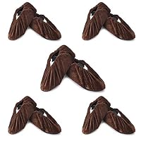 5 Pairs Non Slip Washable Reusable Shoe Covers For Household Thickened Boot Covers, Coffee