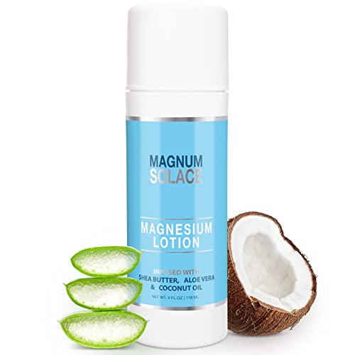 Magnesium Lotion with Aloe Vera, Shea Butter, Coconut Oil & Magnesium Oil for Muscle Pain & Leg