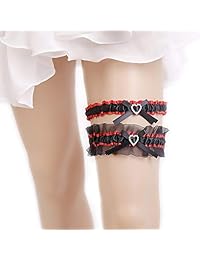 ProYearn - Cinturones de encaje para novia, juego de liga para mujer, para boda, baile, anillos de pierna de encaje elástico para mujer