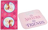 Disney Frozen Snowflake Sisters Cotton 2-Piece Beach/Bath/Pool Towel and Washcloth Set