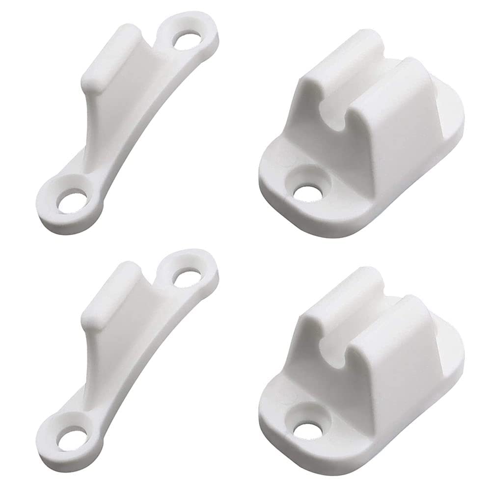 2 Sets Locker Retainer Catch Caravan Door Retainer Catch Door Locker Catch Retaine T Shape Door Stop for RV Motorhome Camper Trailer Travel Baggage (White)