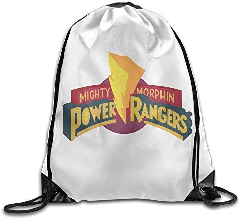 Power Ranger Logo Drawstring Backpack Sack Bag Lightweight Cool Graphic String Bag