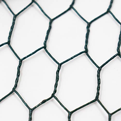 Aquagart Maschendrahtzaun 40m Sechseckgeflecht grün I Hühnerzaun Kaninchendraht Hasengitter feinmaschig 13 x 13 mm I 6-Eck Drahtgeflecht 0,8 mm I 50 cm hohe Hasendraht – Bild 6