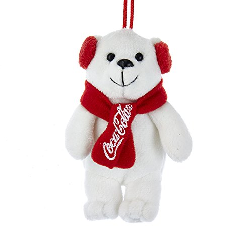 Coca-Cola® Plush Polar Bear With Earmuffs Ornament