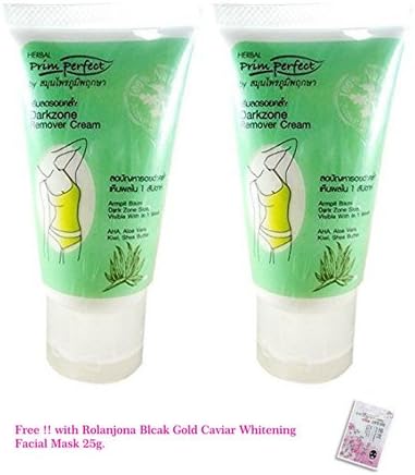 2 UNITS OF DARK SPOT REMOVER FOR BODY ALOE VERA PRIM PERFECT AHA WHITENING DARK ZONE ARMPIT SKIN 1.76 OZ. ( 50 G )[GET FREE TOMATO FACIAL MASK &amp; CERAMINE UV LINE GINKGO PLUS WHITENING CREAM 8.50ML.]