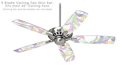 Neon Swoosh On White Ceiling Fan Skin Kit Fits Most 42 Inch Fans