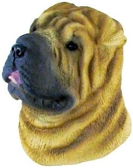 Dog Big Head Brown Shar-Pei Bangkok Thailand Souvenir 3d Thai Magnet Hand Made Craft