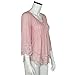 Sunfei Autumn Women Lace Crochet Long Sleeve Shirt Casual Blouse Tops (L, Pink)