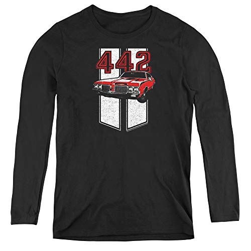 Oldsmobile 442 Adult Long Sleeve T-Shirt for Women, 2X-Large Black