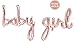 Rose Gold Happy Birthday Script Cursive Letter Foil Balloon Banner, (rose gold baby girl balloons)