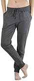 ToBeInStyle Women's Solid Print French Terry Jogger Pants - Charcoal - Medium