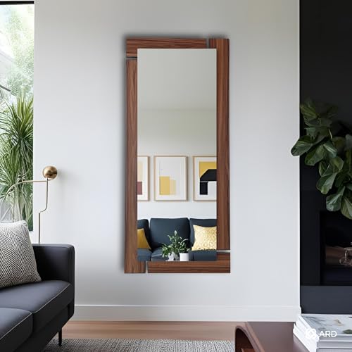 ARD Espejo Decorativo de Pared con Marco de Madera 138x55 cm | Glanz Oak Grand Cuerpo Completo Tipo flotado, diseño cálido y Elegante Ideal para Sala, Comedor o recámara